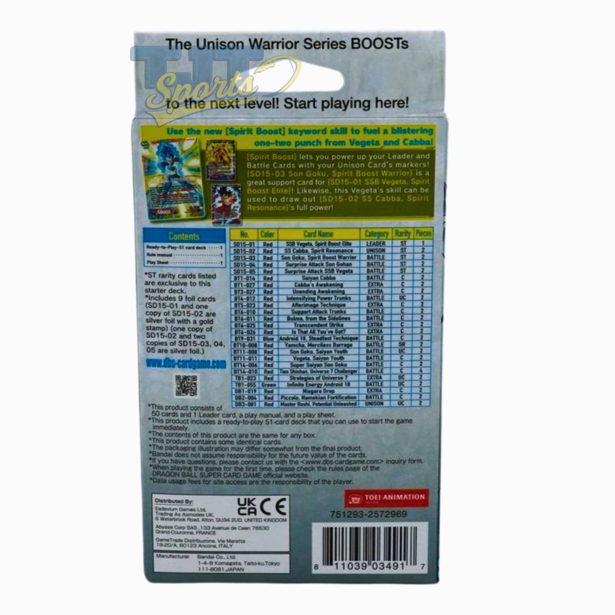 Dragon Ball Super: Starter Deck 15 – Pride of the Saiyans - Bandai