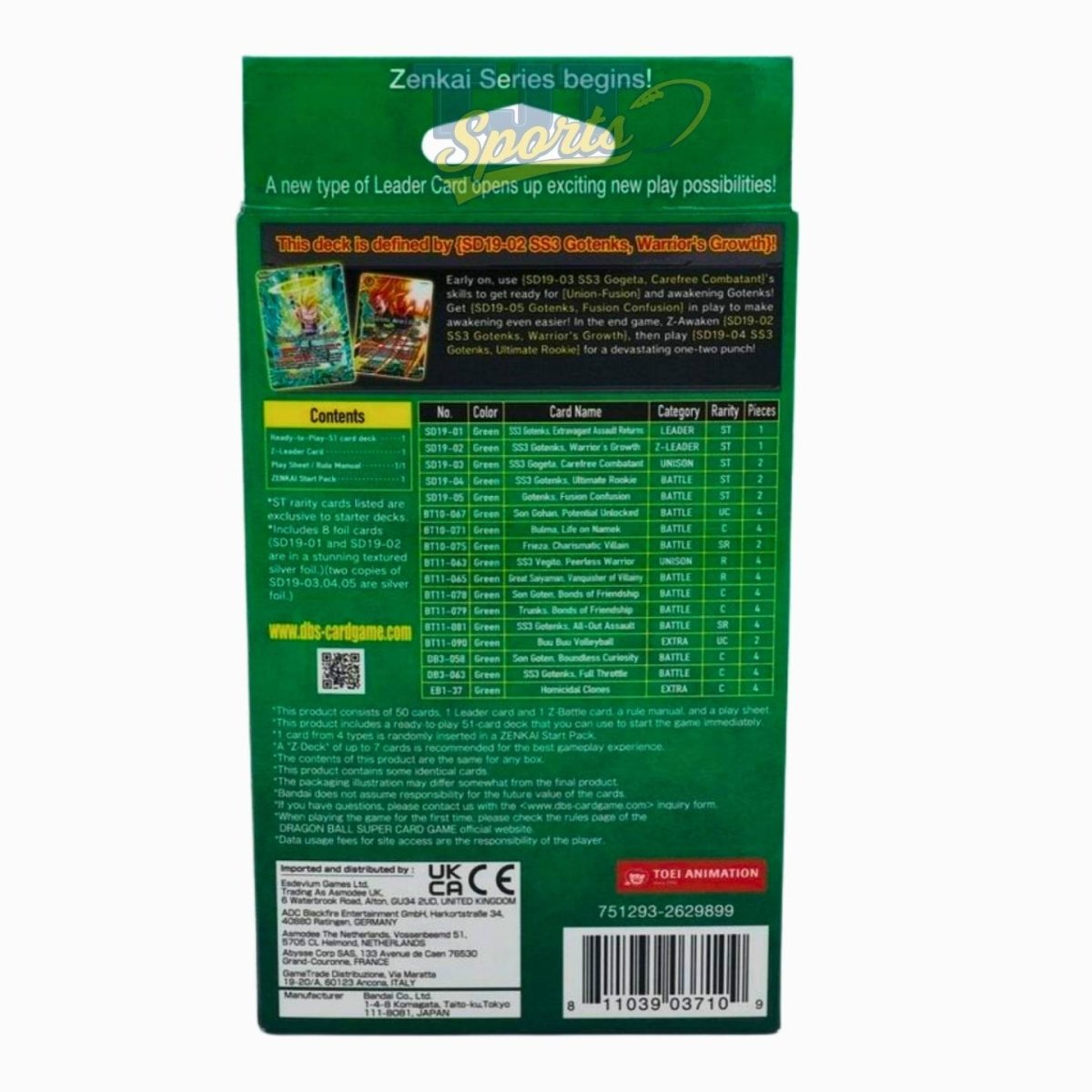 Dragon Ball Super: Starter Deck 19 – Green Fusion - Bandai