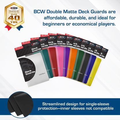 BCW Deck Guard Double Matte Sleeves (Multiple Colors) Standard - BCW