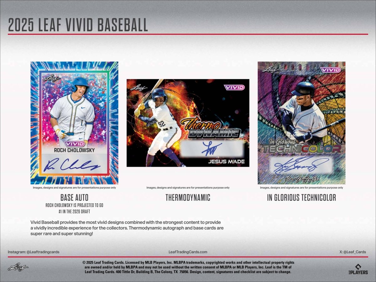 2025 Leaf Vivid Baseball Hobby Box - Leaf