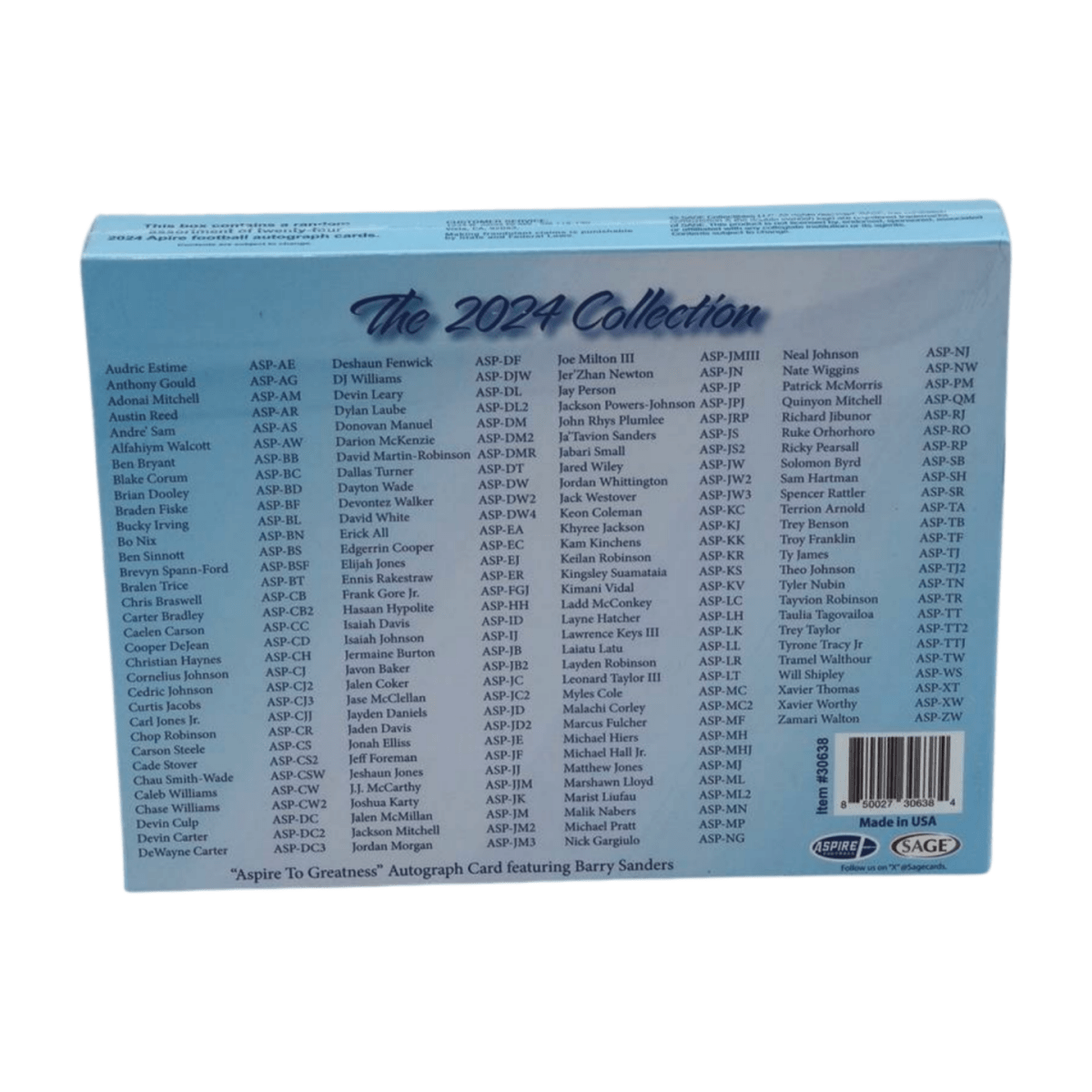 2024 Sage Aspire Football Hobby Box - Sage