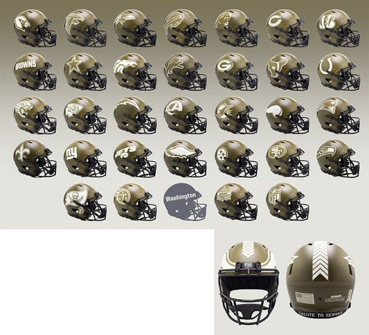 NFL Salute to Service Alternate Riddell 2022 NFL Speed Mini Football Helmet ~ Pick Your Team! - TJT SPORTS