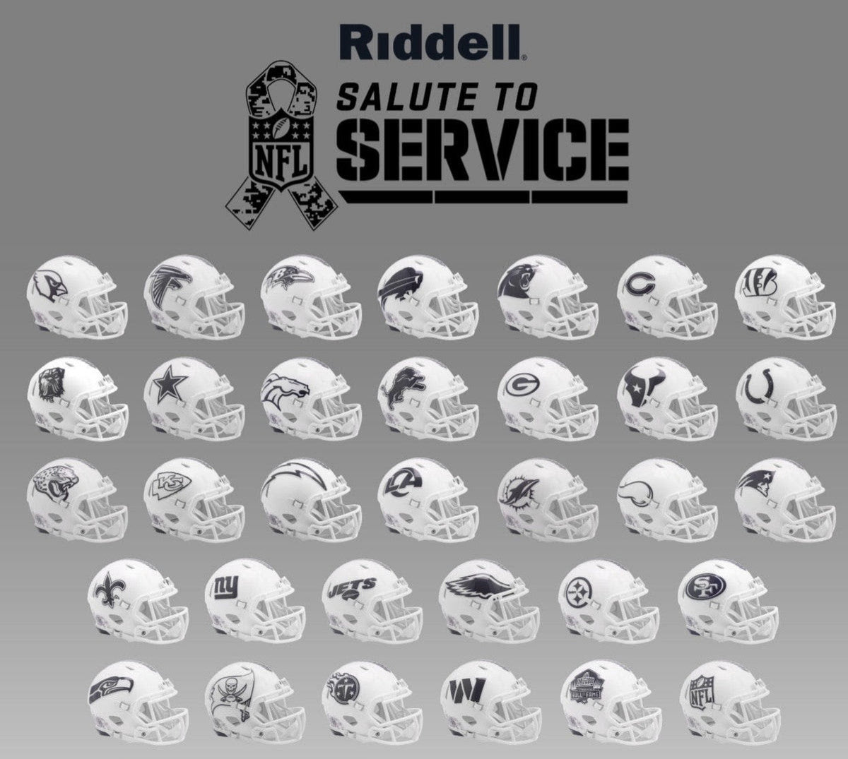 NFL Salute to Service Alternate Riddell 2024 NFL Speed Mini Football Helmet ~ Pick Your Team! - TJT SPORTS
