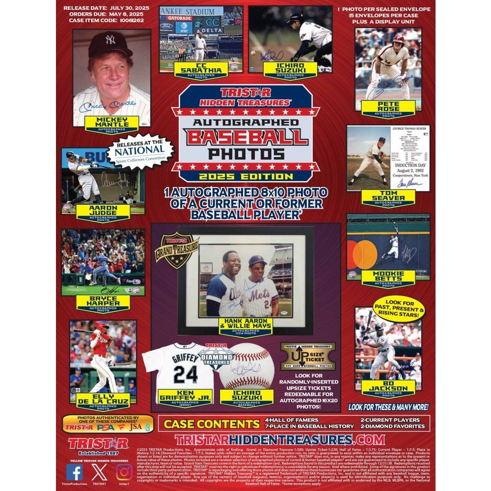 TRISTAR Hidden Treasures Autographed Baseball Photos 2025 Edition (Box) - Tristar