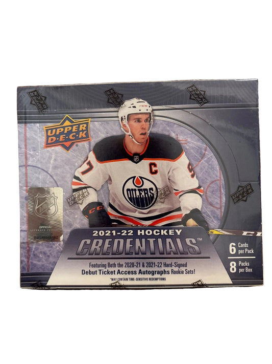 2021/22 Upper Deck Credentials Hockey Hobby Box - Upper Deck