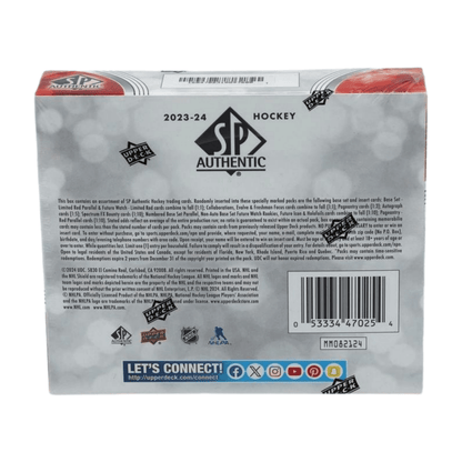 2023 - 24 Upper Deck SP Authentic Hockey Hobby Box - Upper Deck