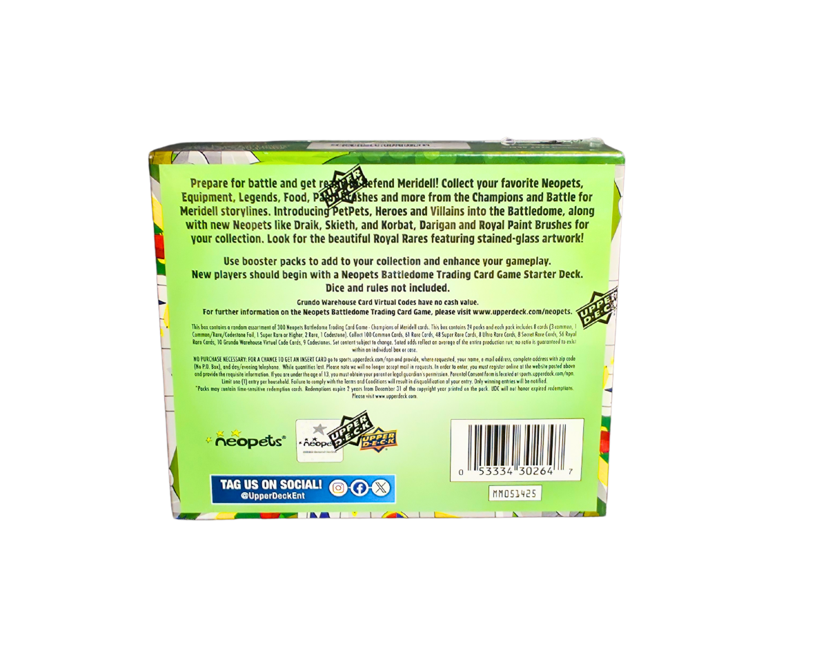 2025 Upper Deck Neopets Battledome Champions of Meridell Booster Box - Upper Deck