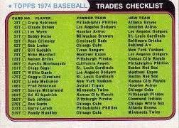 1974 TOPPS BASEBALL COMPLETE 44 CARD TRADED SET Ex Mint